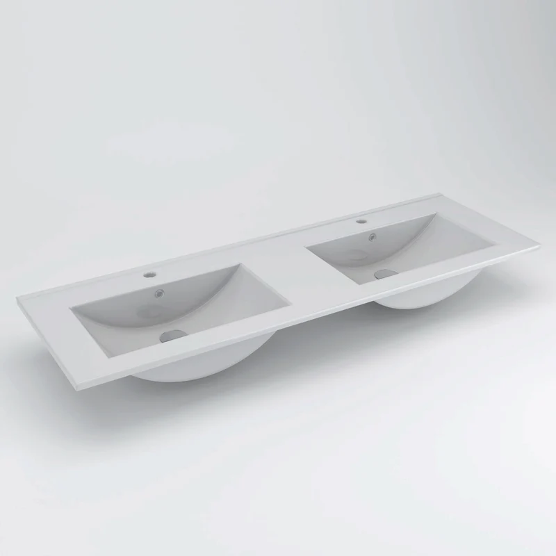 Meuble de salle de bain 140cm double vasque - 6 tiroirs - CALA
