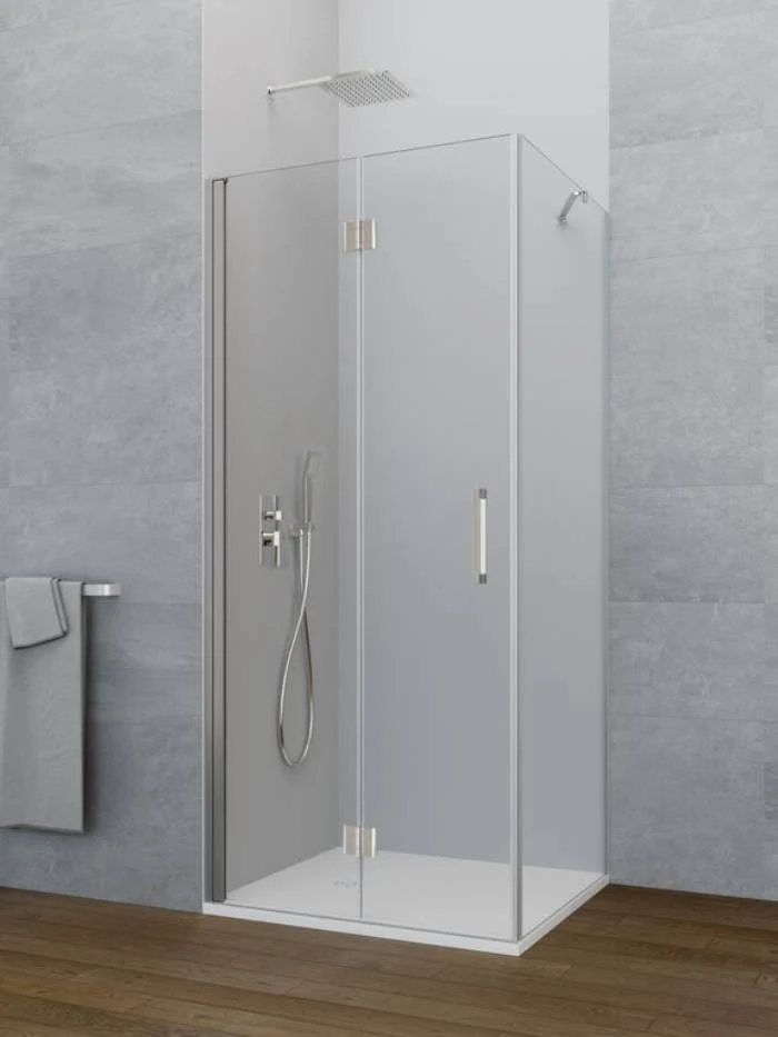 Mampara angular plegable + lateral fijo GLASS
