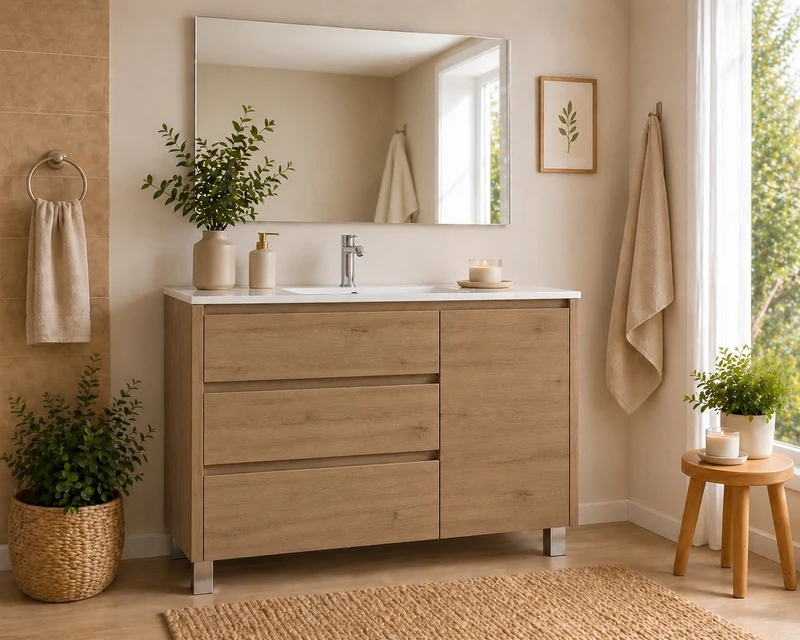 Mueble de baño con VOLUM con 3 cajones y puerta y lavabo