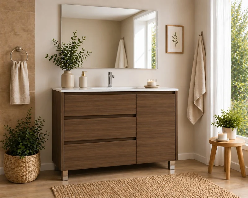 Mueble de baño con VOLUM con 3 cajones y puerta y lavabo