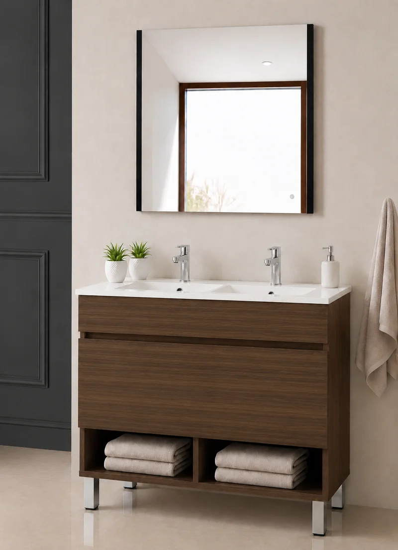 Mueble de baño con patas NEBARI con cajón y lavabo extraplano