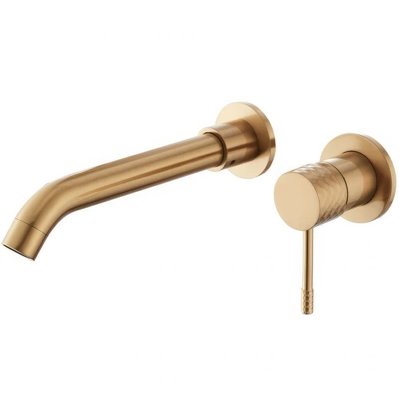 Grifo lavabo empotrado monomando PRAGA dorado cepillado