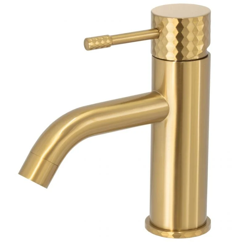 Grifo lavabo monomando PRAGA dorado cepillado