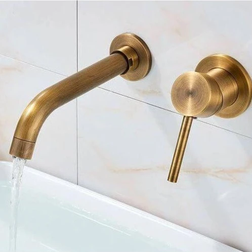 Grifo lavabo empotrado monomando BRAMPTON dorado envejecido
