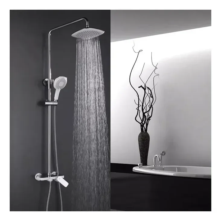 Grifo de pared monomando para ducha con acabado cromado y en color blanco Cassio de GME