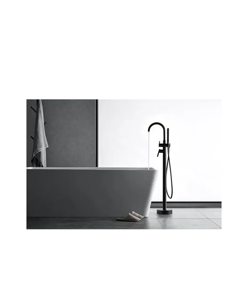 Grifo para bañera exento monomando fabricado en latón con un acabado en color negro Round de GME