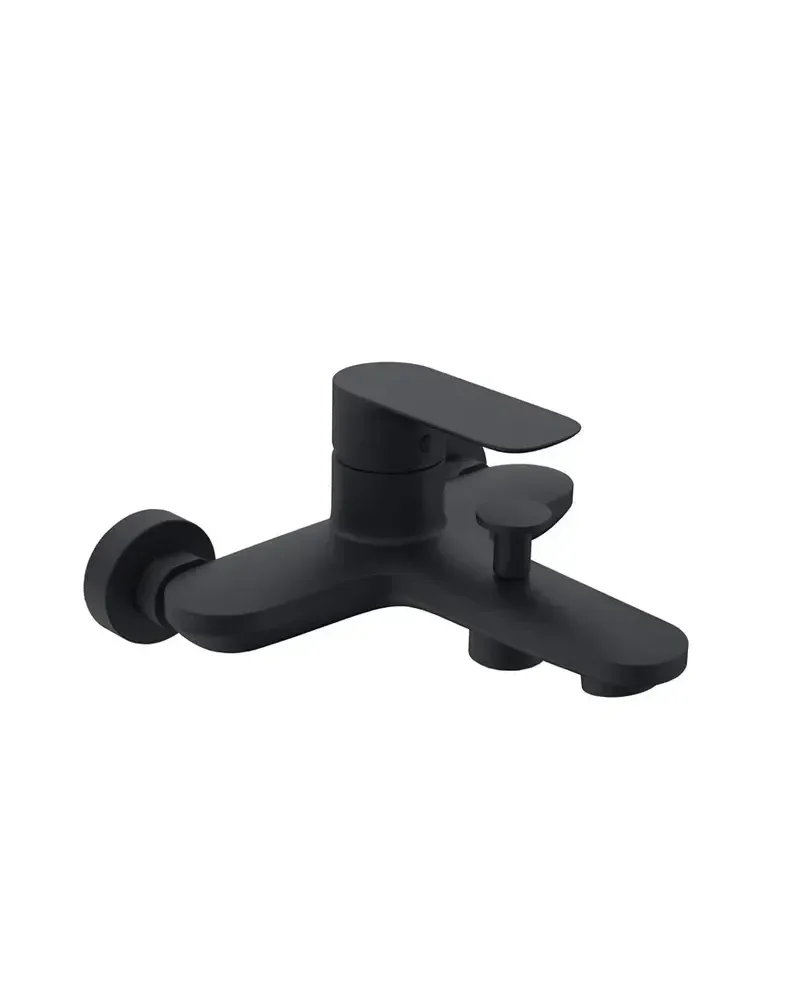 Conjunto de grifería para ducha y bañera negro mate monomando con teleducha y soporte Cassio de GME
