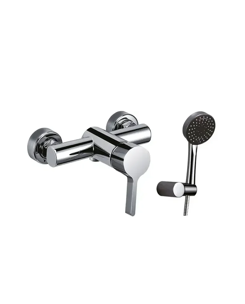 Conjunto de ducha elegante con grifo monomando y teleducha de diseño plano Fussion GME