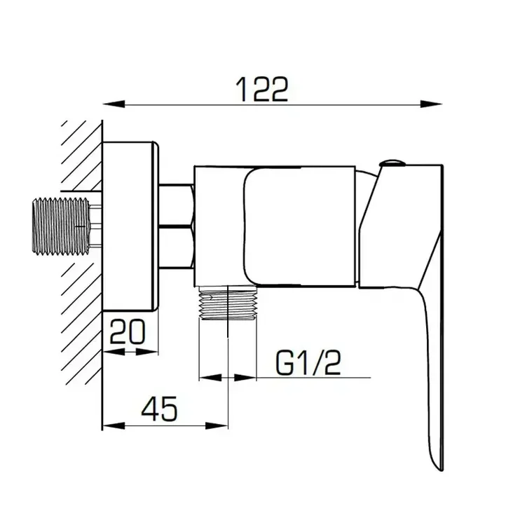 Conjunto de ducha moderno en latón con grifería monomando y teleducha de 128 cm Cassio GME