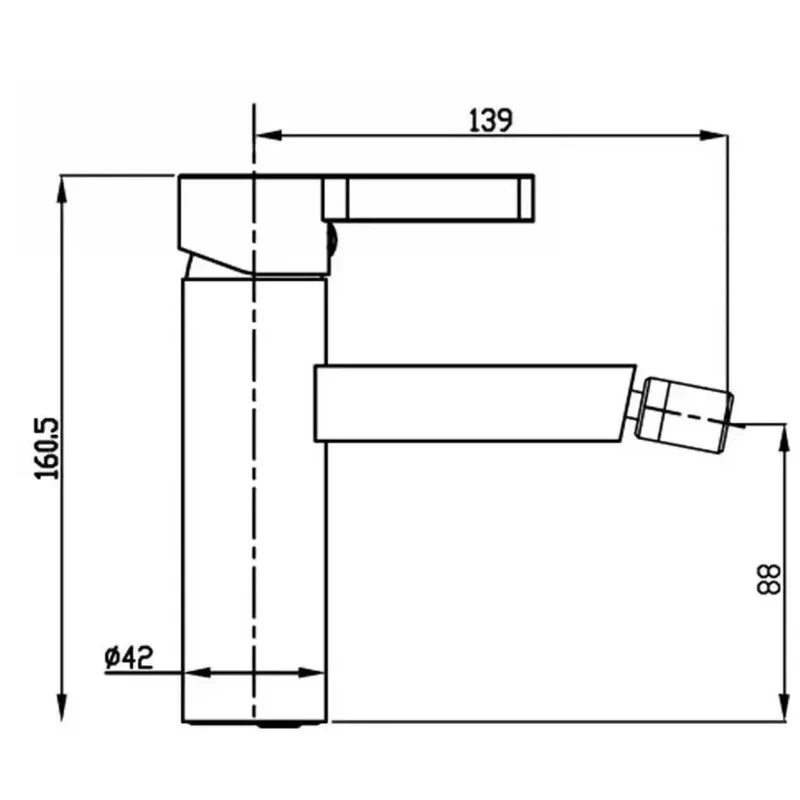 Grifo de bidé diseño moderno con monomando y chorro móvil para mayor comodidad FUSSION de GME