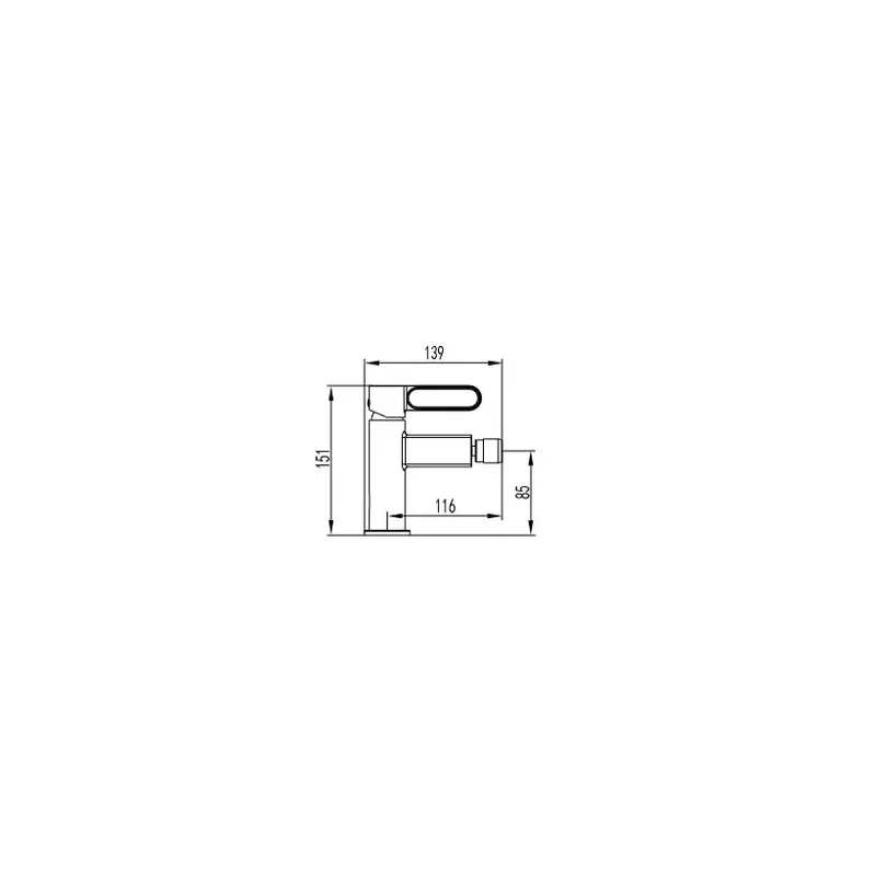 Grifo monomando para bidé fabricado en latón con un acabado en titanio PVD Dior de GME