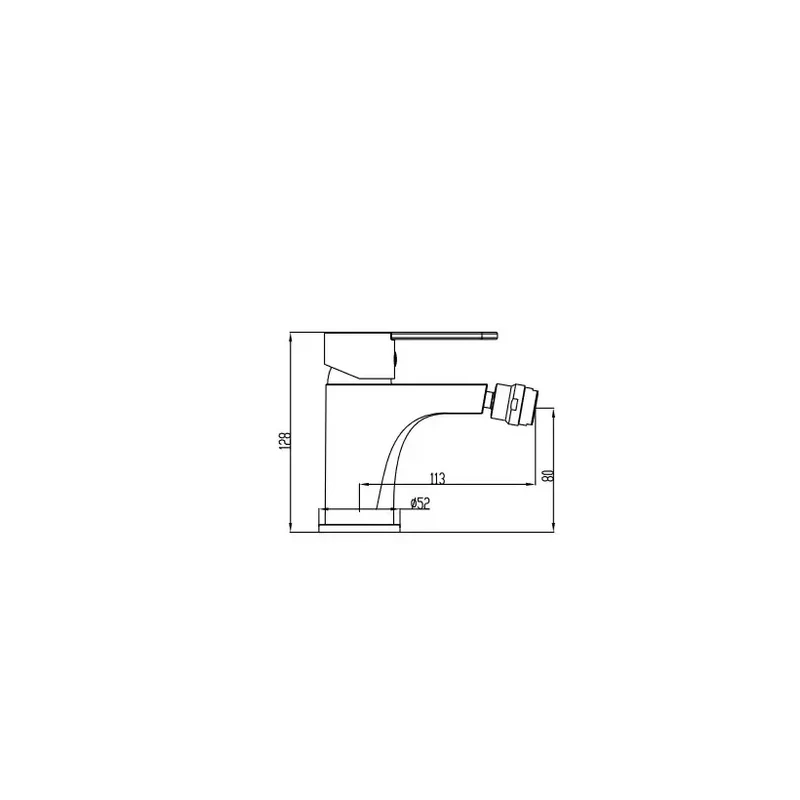 Grifo monomando para bidé fabricado en latón con un acabado cromado de 113 mm Sion de GME