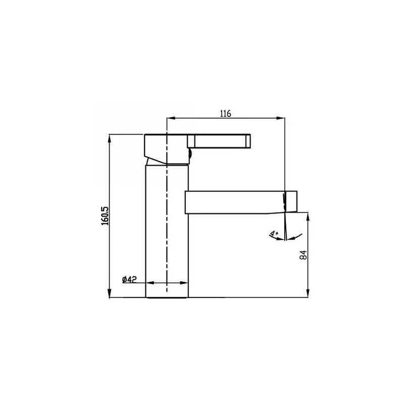 Grifo monomando para lavabo fabricado en latón con un acabado cromado Fussion de GME