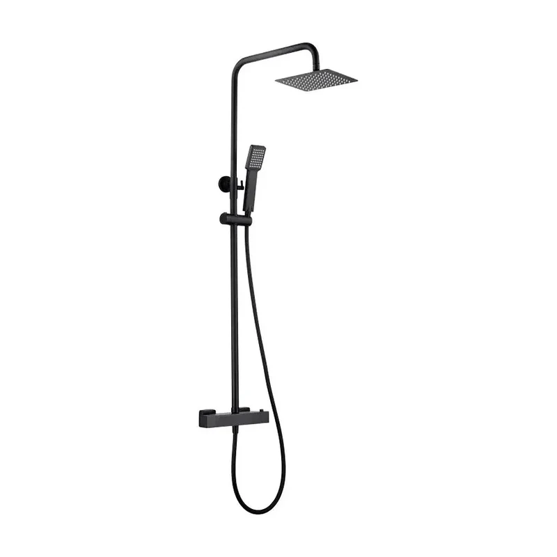 Barra de ducha termostática hecha de acero inoxidable con acabado negro mate Art de Imex