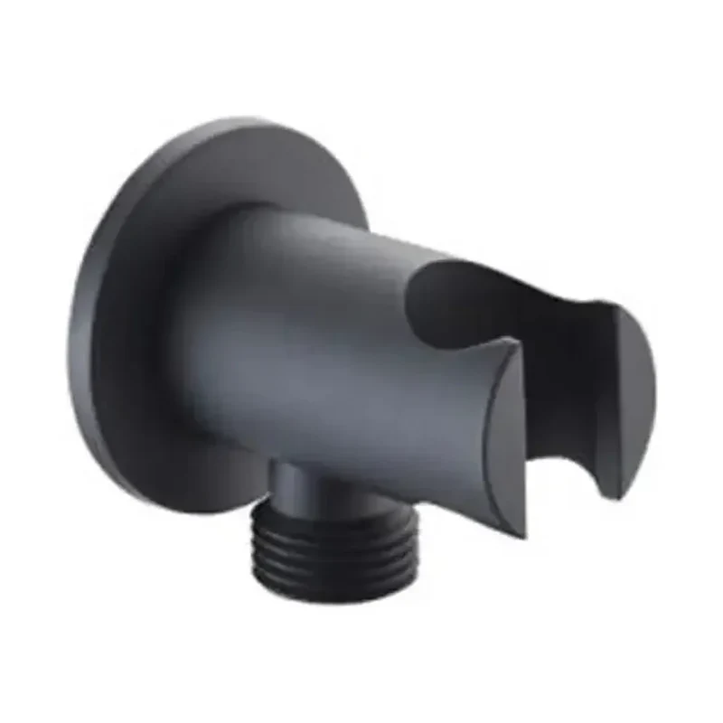 Salida de flexo y soporte para ducha de base circular fabricado en latón de acabado negro bl de Imex