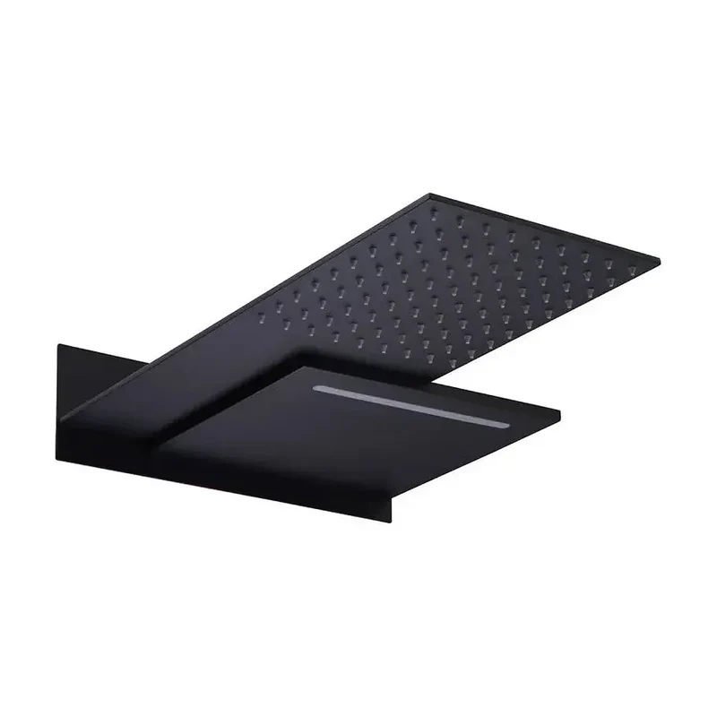 Rociador para ducha de forma rectangular con 2 funciones de color negro mate de Imex