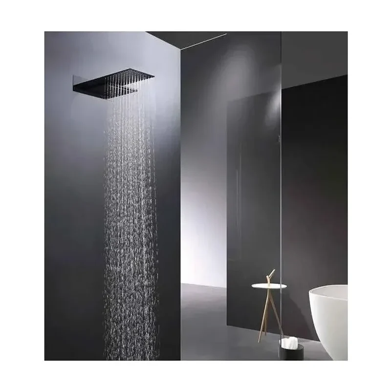 Rociador para ducha de forma rectangular con 2 funciones de color negro mate de Imex