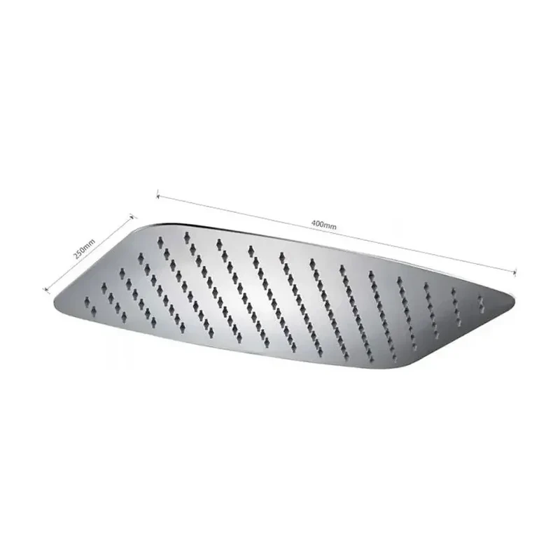 Rociador rectangular con un diseño extraplano para ducha fabricado en acero inoxidable con acabado cromado de 40x25 cm de Imex