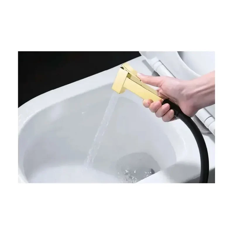 Ducha higiénica con un grifo monomando de diseño moderno en color negro oro Suecia de Imex