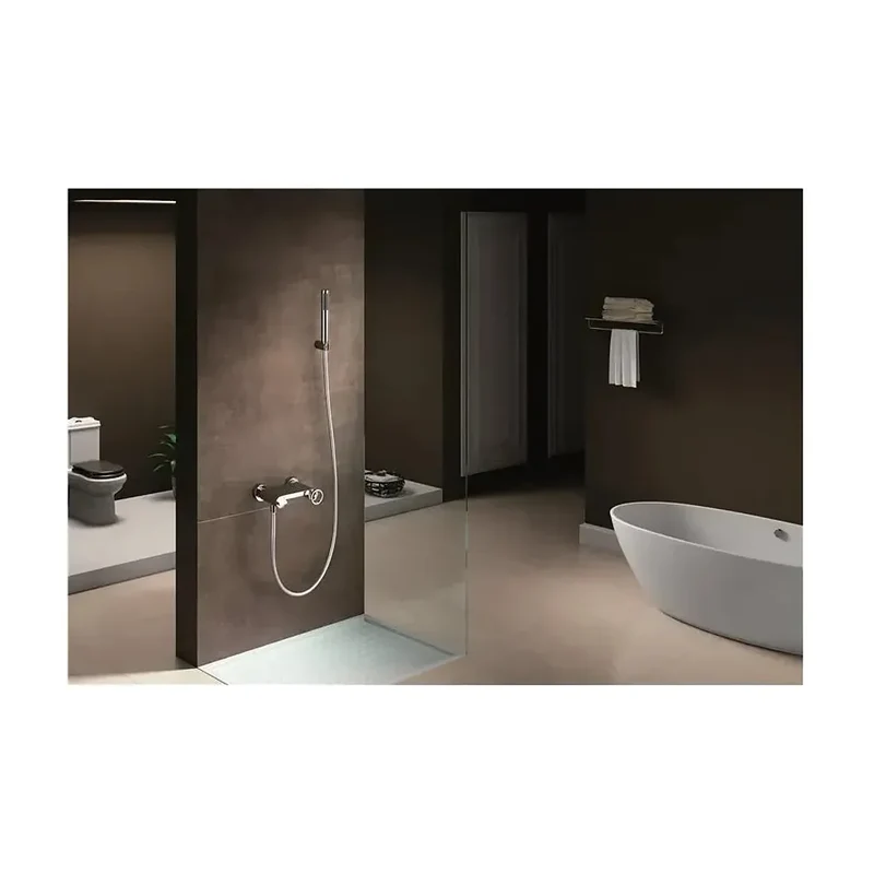 Grifo monomando para ducha con un diseño moderno y un acabado cromado Olimpo de Imex