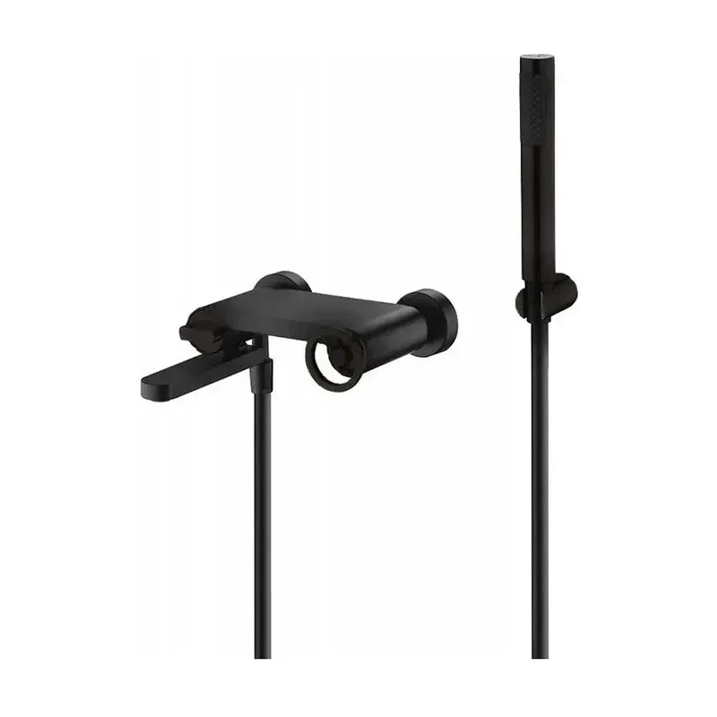 Grifo monomando para bañera o ducha con un diseño moderno de acabado negro mate Olimpo de Imex
