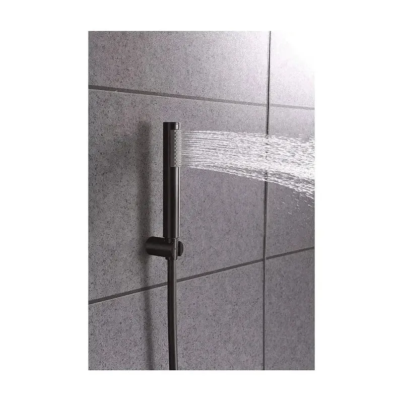 Grifo monomando para bañera o ducha con un diseño moderno de acabado negro mate Olimpo de Imex