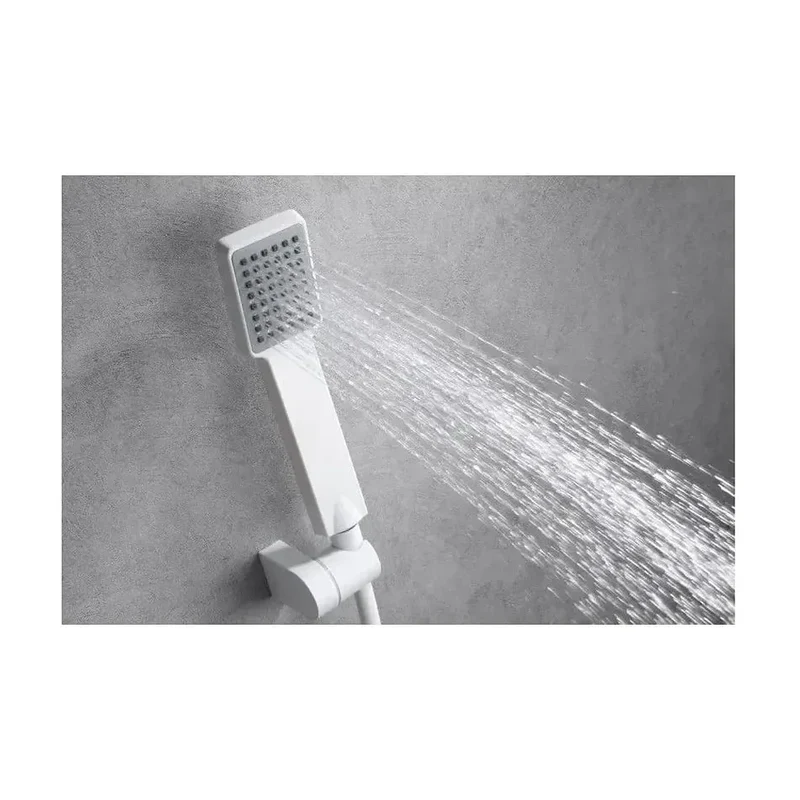 Grifería monomando para ducha con mango y flexo hecha de latón con acabado blanco mate Art de Imex