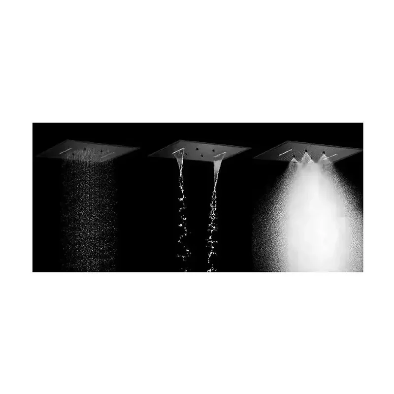Conjunto de ducha monomando con un diseño moderno en color negro mate Sumatra de Imex