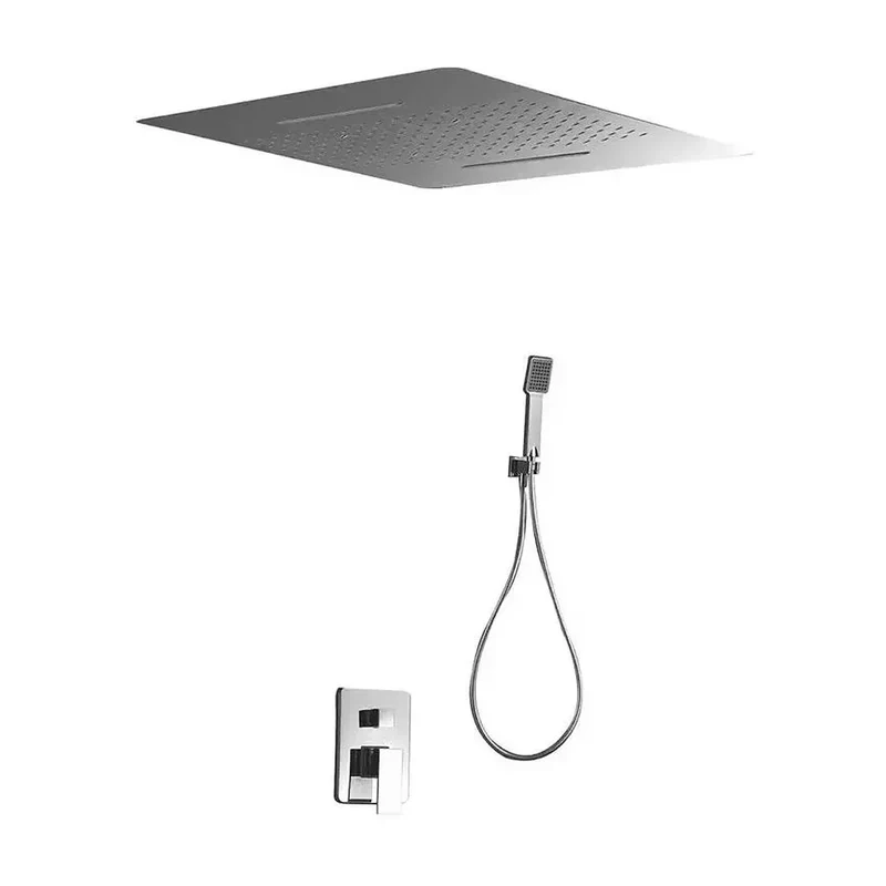 Kit para ducha monomando de pared con un rociador extraplano de acabado cromado Sumatra de Imex
