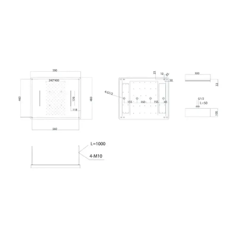 Kit para ducha monomando de pared con un rociador extraplano de acabado cromado Sumatra de Imex