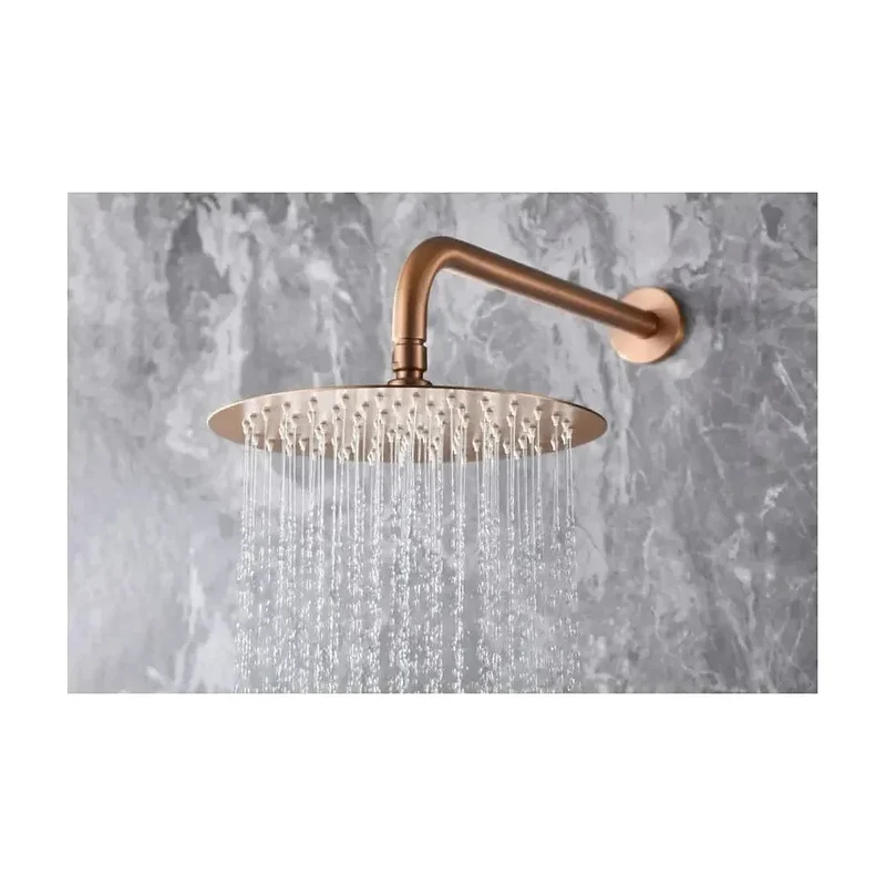 Conjunto de ducha monomando empotrado de 2 vías con acabado oro rosa cepillado Olimpo de Imex
