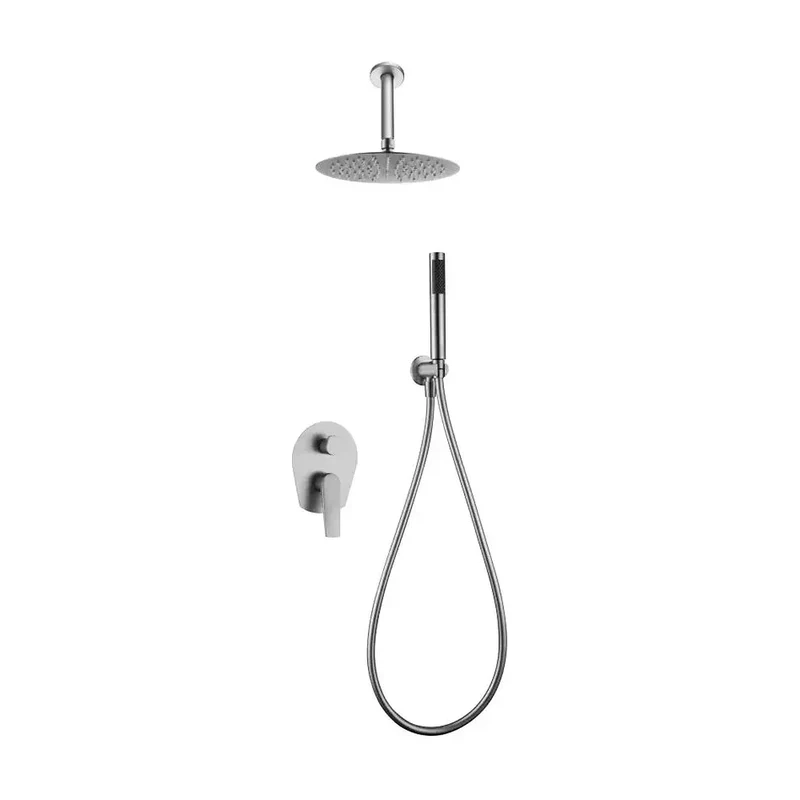 Conjunto de ducha monomando empotrado de acero inoxidable acabado satinado paros Delos de Imex