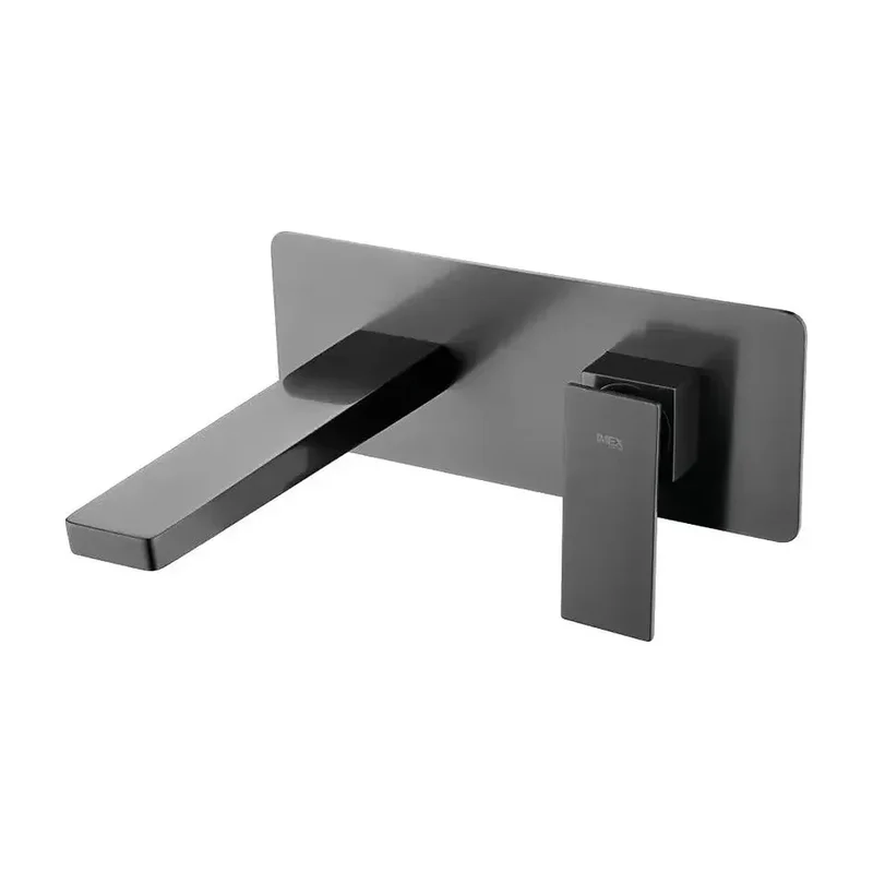 Grifo monomando empotrado para lavabo hecho de latón con acabado negro metalizado Pisa de Imex