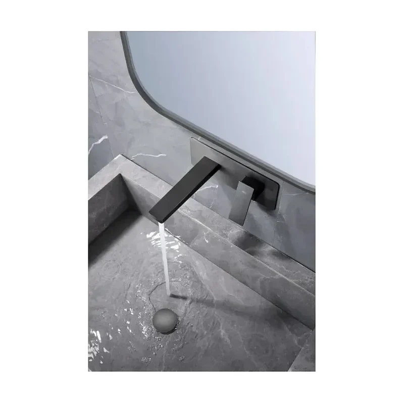 Grifo monomando empotrado para lavabo hecho de latón con acabado negro metalizado Pisa de Imex
