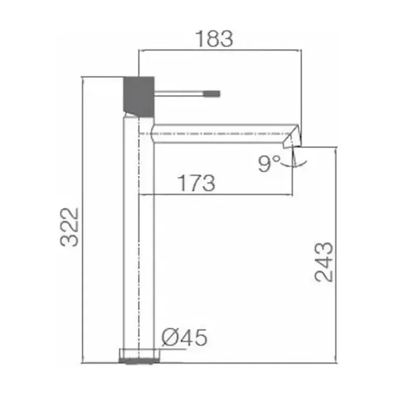 Grifo monomando para lavabo con caño alto hecho de latón con acabado oro rosa cepillado Line de Imex