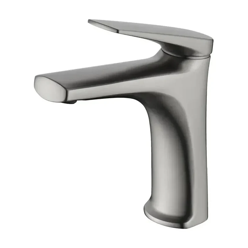 Grifo monomando sobre repisa para lavabo hecho de acero inoxidable con acabado satinado Delos de Imex
