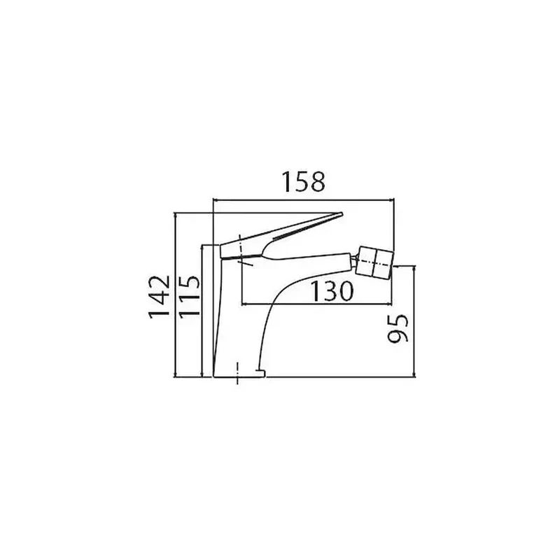 Grifo monomando sobre repisa para bidé fabricado en latón con acabado oro cepillado Delos de Imex