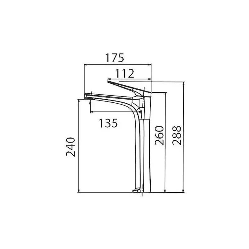 Grifo monomando con caño alto para lavabo fabricado en latón con acabado negro mate Delos de Imex