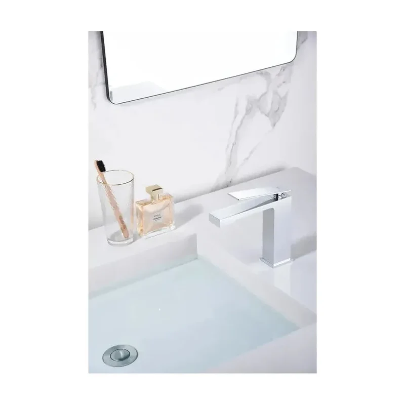 Grifo monomando sobre re para lavabo hecho de latón con acabado cromado Pisa de Imex