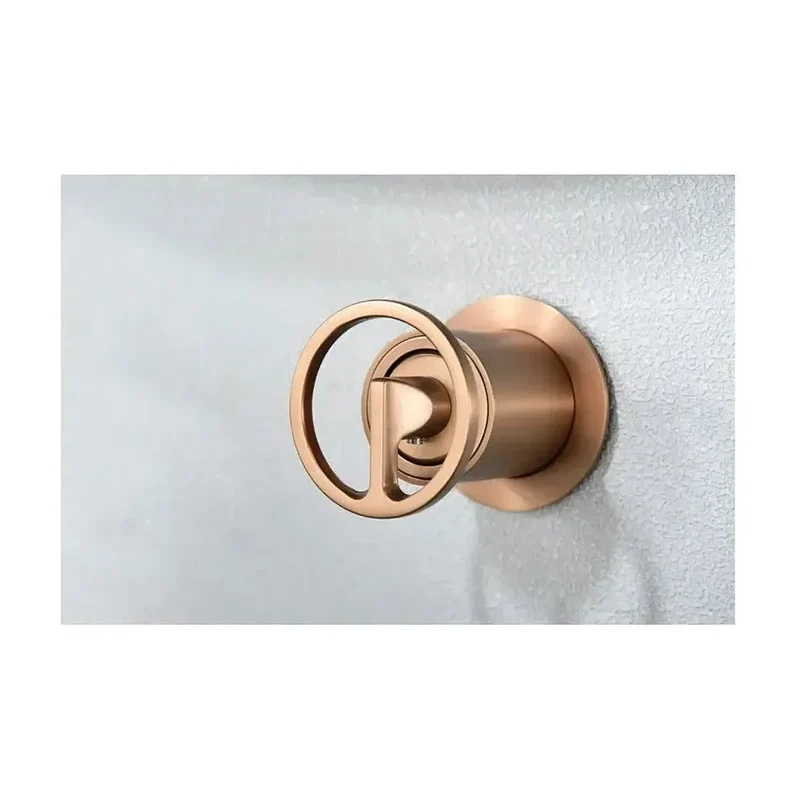 Grifo monomando empotrado para lavabo hecho de latón con acabado oro rosa cepillado Olimpo de Imex