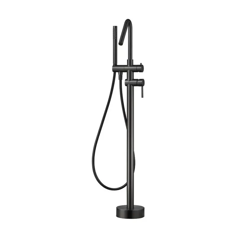 Grifo monomando de bañera con ducha de mano fabricado en latón con acabado black gun metal Corcega de Imex