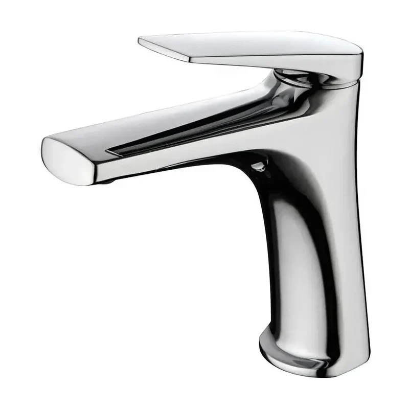 Grifo monomando sobre repisa para lavabo fabricado en latón con acabado cromado Delos de Imex