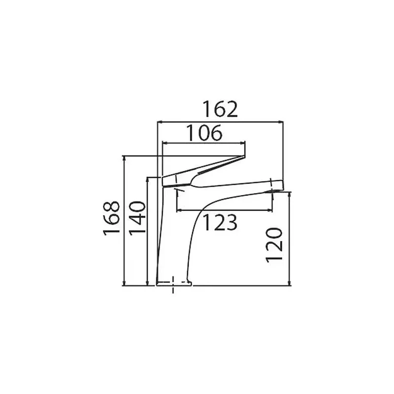 Grifo monomando sobre repisa para lavabo fabricado en latón con acabado cromado Delos de Imex