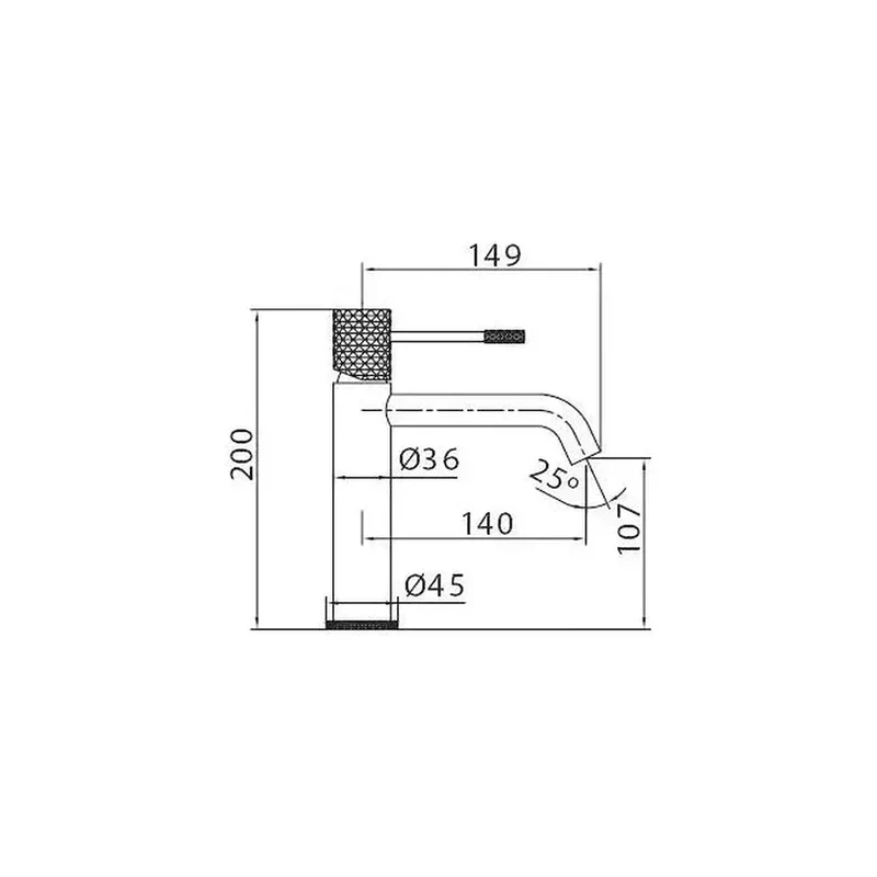 Grifo monomando para lavabo hecho de latón con acabado negro metalizado Genova de Imex
