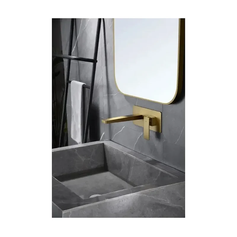 Grifo monomando empotrado para lavabo hecho de latón con acabado oro cepillado Pisa de Imex