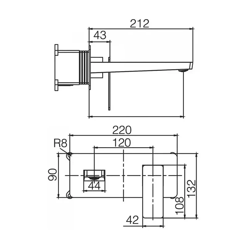 Grifo monomando empotrado para lavabo hecho de latón con acabado oro cepillado Pisa de Imex