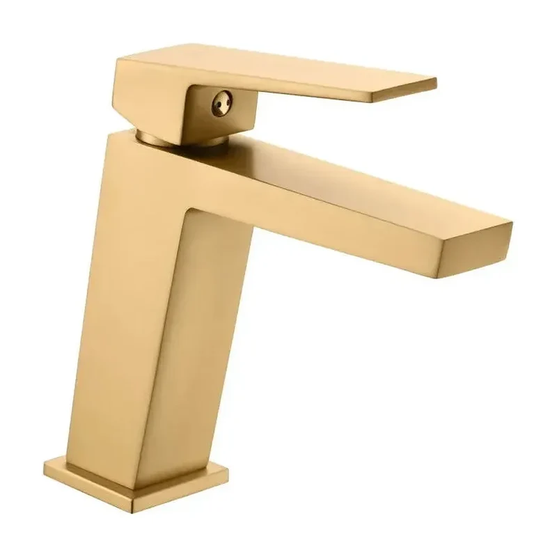 Grifo monomando para lavabo fabricado en latón acabado oro cepillado Art de Imex