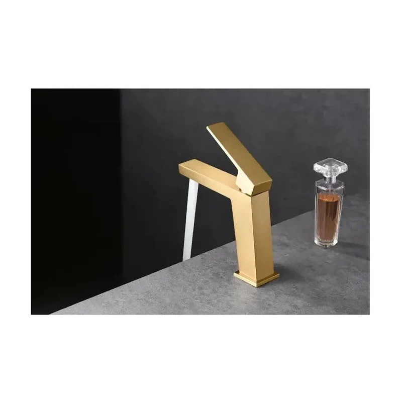Grifo monomando para lavabo fabricado en latón acabado oro cepillado Art de Imex