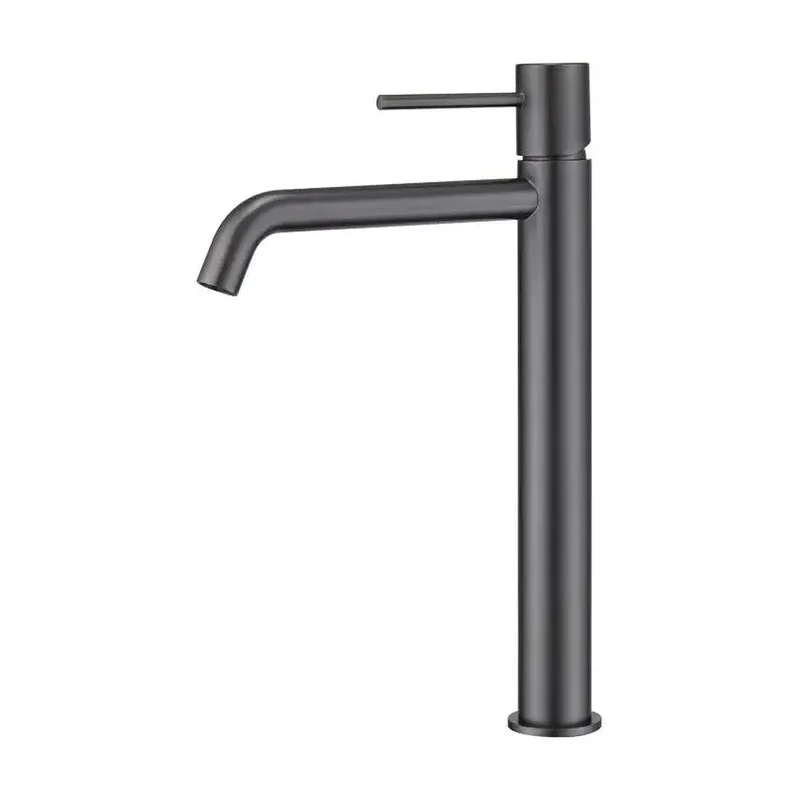 Grifo de lavabo alto cartucho cerámico de 25 mm fabricado en latón con acabado black gun metal Monza de Imex