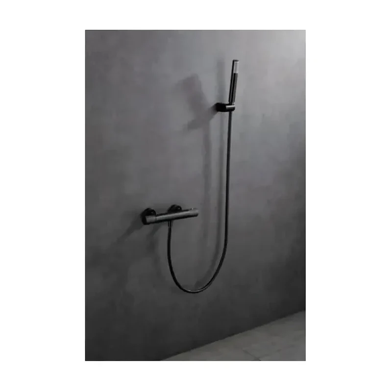 Grifo de ducha termostático de latón y abs y de acabado black gun metal Line de Imex